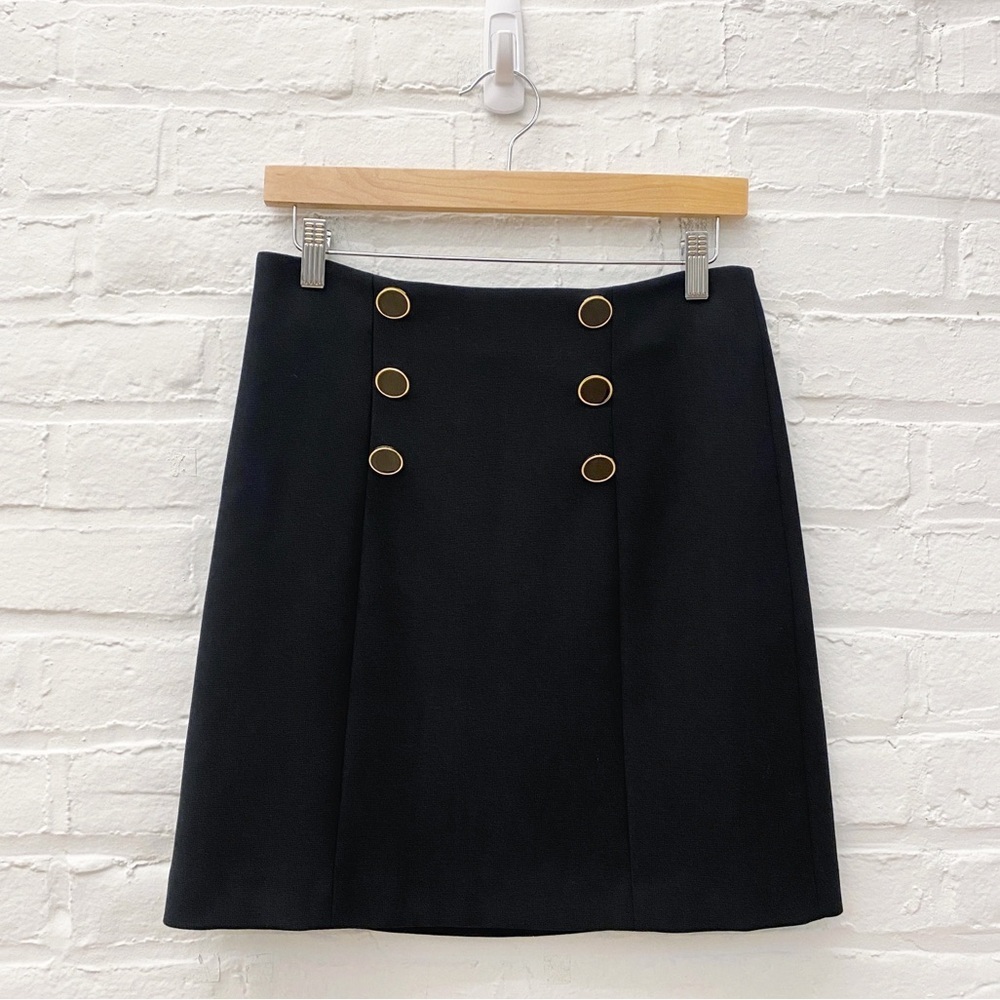 Veronica‎ Beard || Beekman Pencil Skirt Buttons Black 4